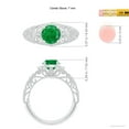 thumbnail image 5 of ANGARA Natural Aeon Vintage Style Solitaire 1.2 ct Emerald Filigree Engagement Ring in 14K White Gold for Women (Size-7mm) | May Birthstone, Anniversary, Jewelry Gift for Women | Natural Emerald Ring, 5 of 10