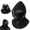 Black, variant on Fleece Double Layer Integrated Hat, 3-in-1 Winter Warm Mask Hat for Neck Warmer