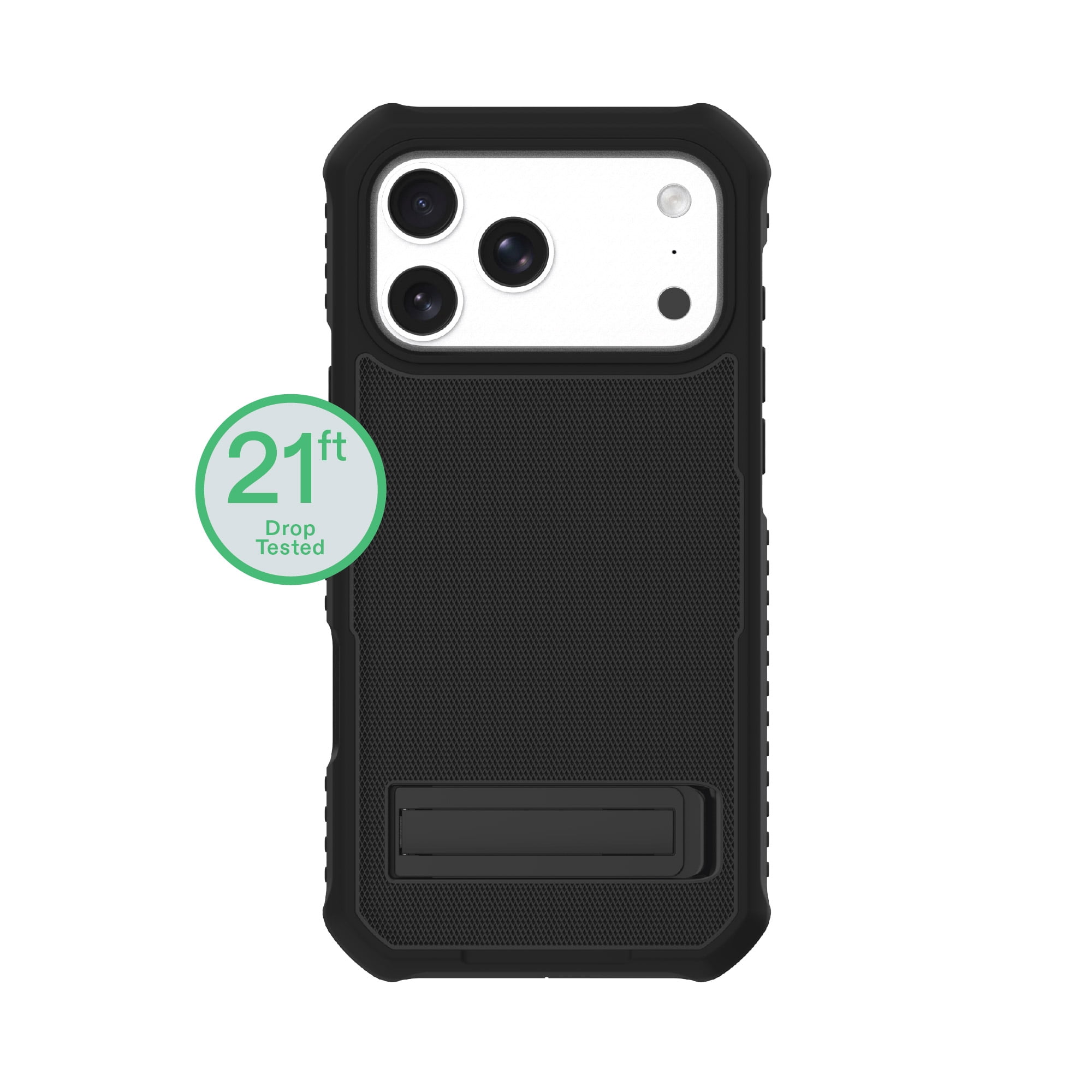 onn Rugged Phone Case with Kickstand for iPhone 18 Pro Max / 17 Pro Max, MagSafe Compatible - Black