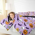 thumbnail image 4 of Manfei Spooky Pumpkin Bedding Sets Full with Comforter, Horror Halloween Duvet Insert, Gothic Bat Print Reversible Comforter Sets Full Size, Super Cozy Bedroom Decorative, 3pcs, 4 of 8