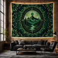 thumbnail image 6 of Mountain Landscape in Mandala Frame, Mystical Folk Art for Boho Decor Lovers, Nature Wall Art Housewarming Gift Tapestry Wall Hanging for Bedroom and Living Room, 6 of 7
