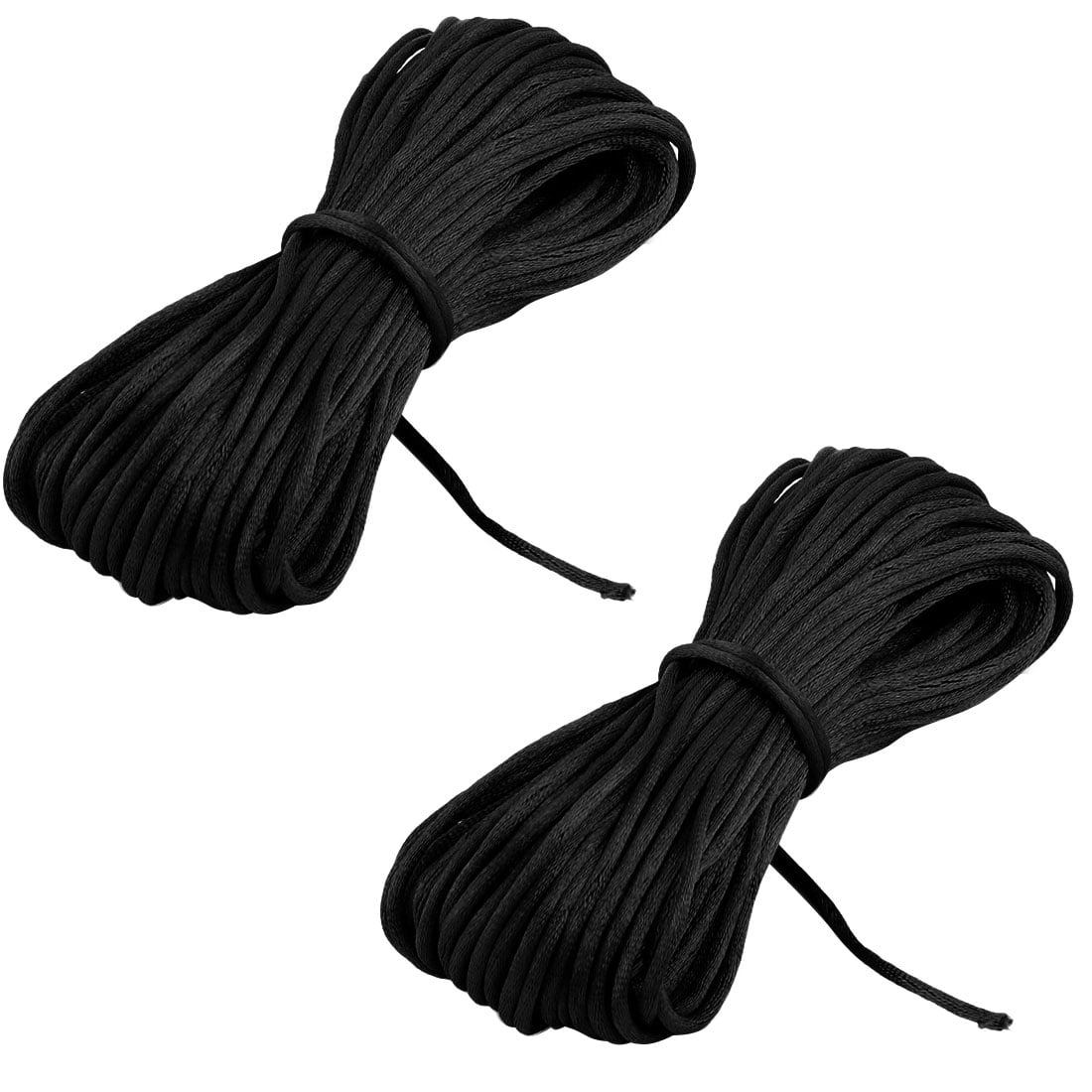 Festival Nylon DIY Handcraft Bracelet Cord String Black 22 Yards 2pcs