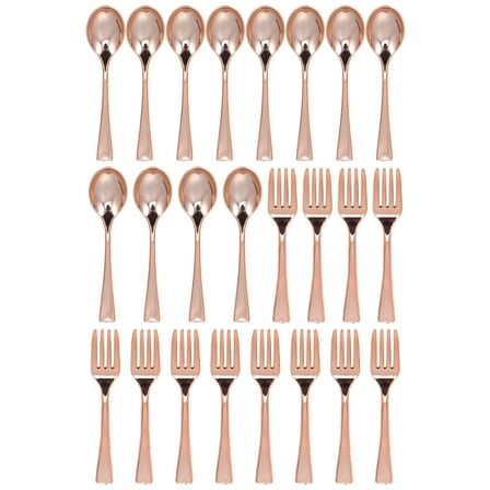 Hemoton 1 Set Disposable Spoons and Forks Mini Tablewares Dessert Spoons Party Supplies