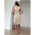 thumbnail image 4 of Vestido Casual Básico Sin Mangas de Color Liso Ajustado para Mujer, Color Albaricoque S, 4 of 7
