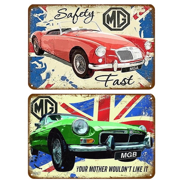 Placa Metal Vintage para Coche Pintura Hierro Rectangular Bar El Art30x40cm 2 Uds.