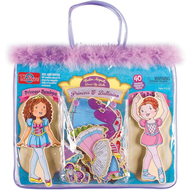 T.S. Shure Princess and Ballerina Wooden DressUp Dolls