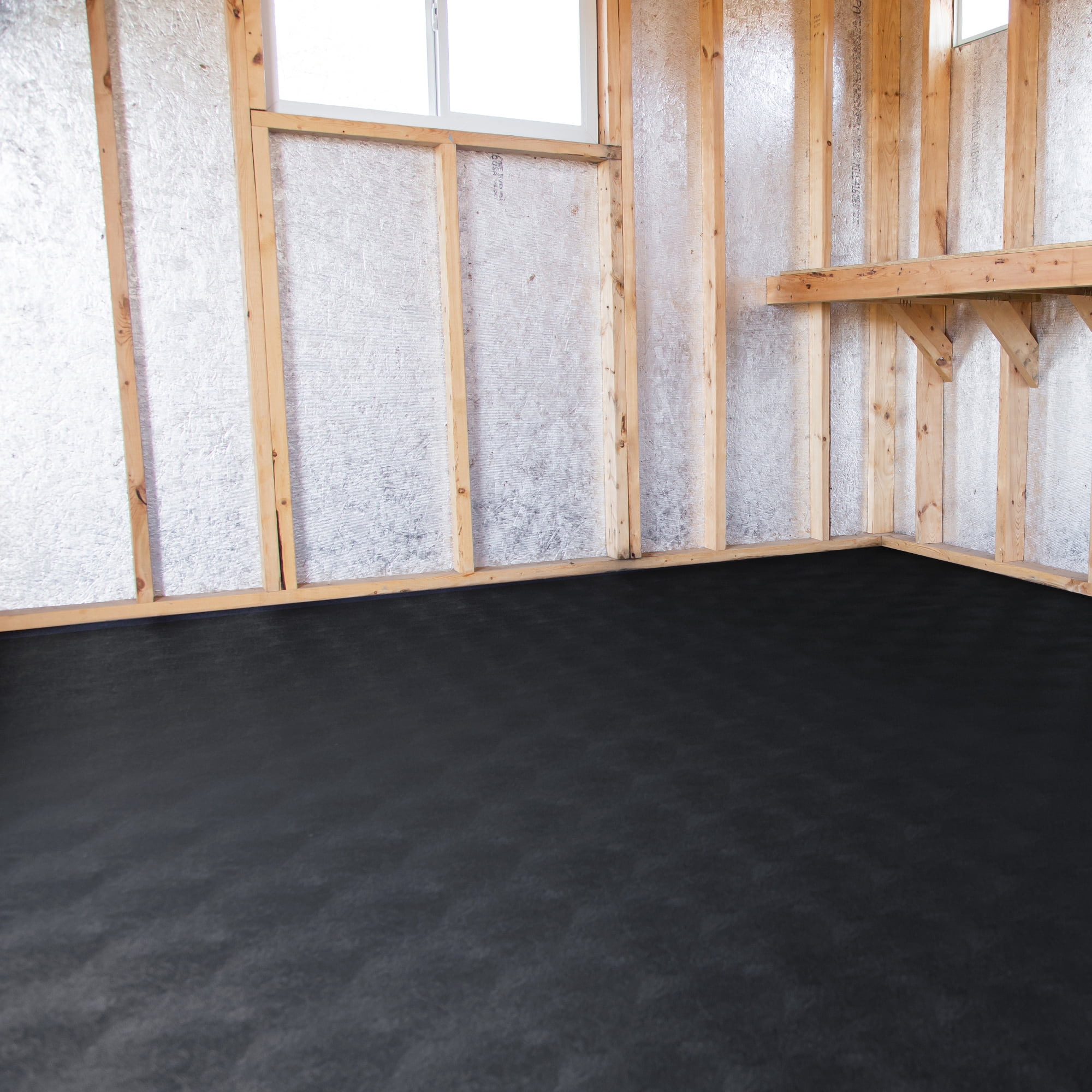 G-Floor Levant Vinyl Shed Flooring Cover - Midnight Black