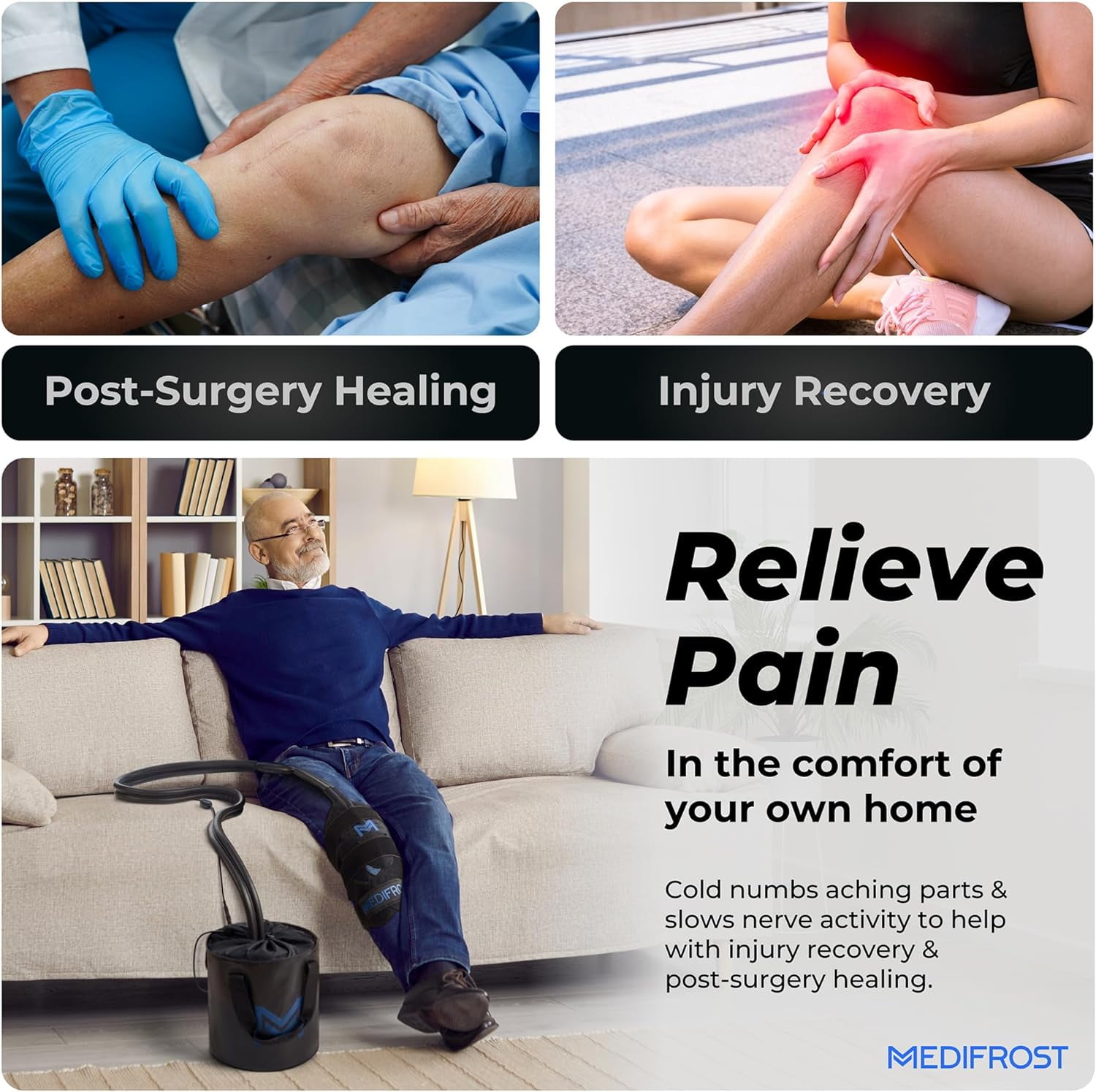 REATHLETE Medifrost Adjustable Knee and Shoulder Pad & Cold Therapy Machine for Post-Surgery