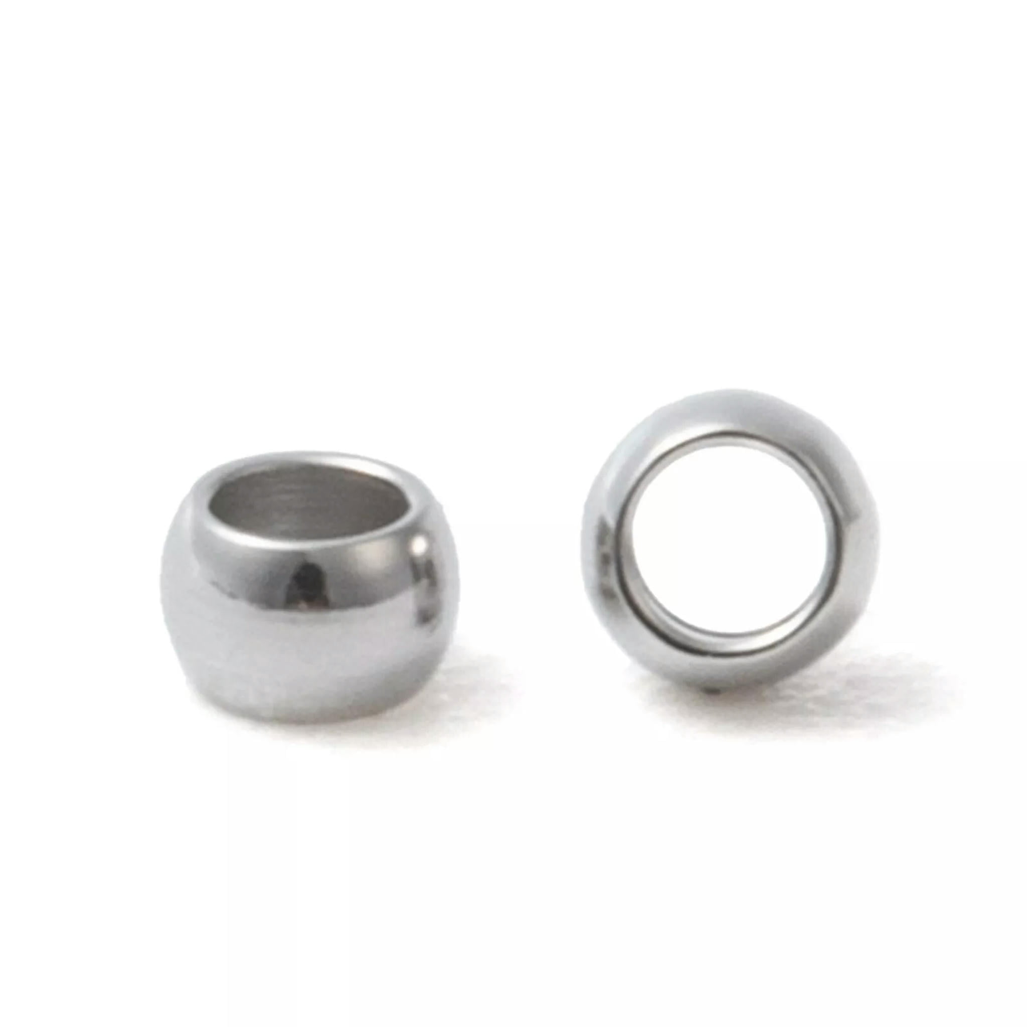 U8MO 1000pcs 304 Stainless Steel Crimp Beads Smooth Column Loose Findings 2.5x1.5mm