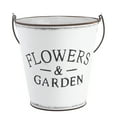 thumbnail image 1 of 1PC White Galvanized Plate Flower Pot for Indoor Flower Pots Simple and Bright Look 16x6.1in, 1 of 8