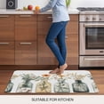 thumbnail image 6 of Eucalyptus Flower Door Mat Indoor Outdoor, Orange Floral Sage Green Leaf Daisy Non Slip Welcome Mat with Rubber Backing, Absorbent Fabric Front Door Mats Entryway Rug for Home Patio Entrance 16"x24", 6 of 8