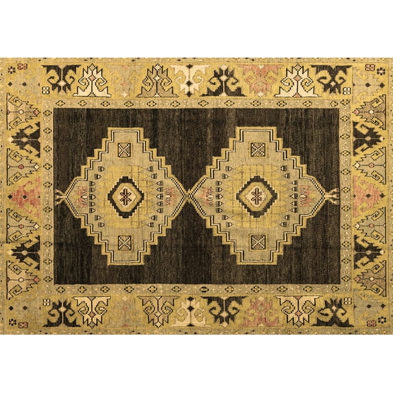 Ahgly Company Indoor Rectangle Abstract Brown Modern Area Rugs, 6' x 9'