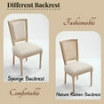 thumbnail image 3 of Dining Chairs French Country Dining Chairs Set of 2, Upholstered Chairs with T-shaped Back, Wire drawing and carving techniques ,Disassemblable , for Living Room, Kitchen , Restaurant Use, Beige,D, 3 of 11