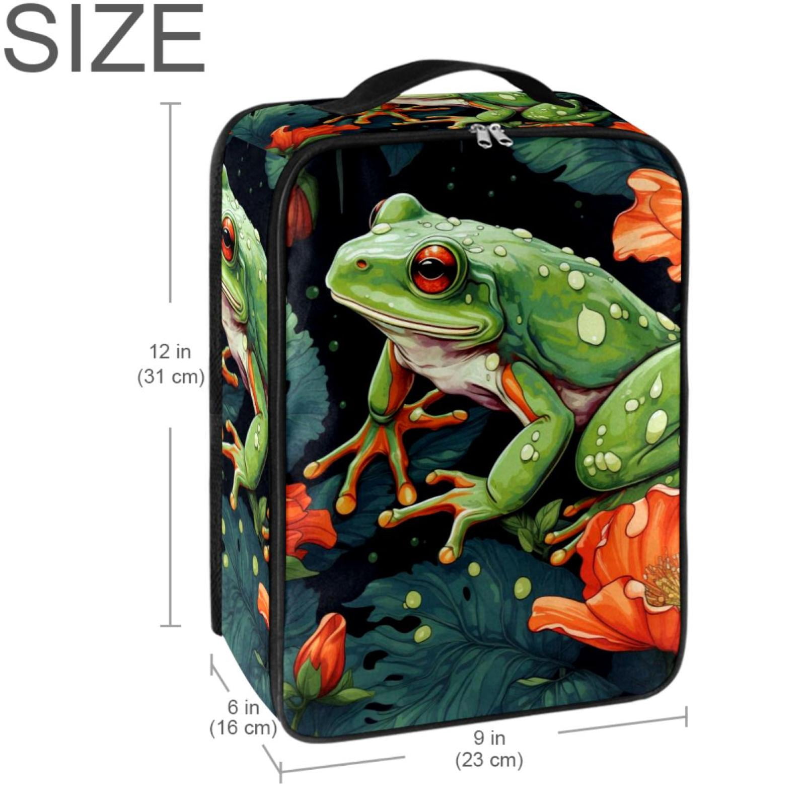 Frog Polyester Shoe Container Organizer Box - 23x31cm/9x12in Size, Store Your Shoes, Closet Space Saver.