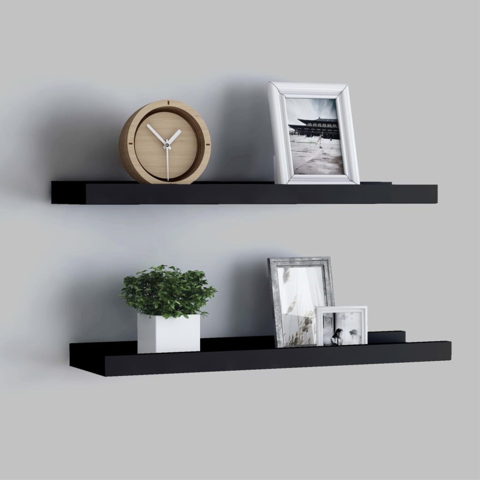 2x Floating Wall Display Shelves Book Storage Hanging Shelf Home Decor All Sizes 