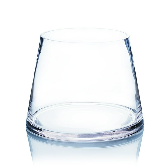 WGV Clear Tapered Up Cylinder Vase - 5.5" Wide x 6" Height, Good quality, Heavy Weighted Base - 1 Pc