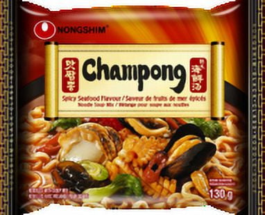 Nongshim Champong Noodle Soup, 130g x 4, Family Pack