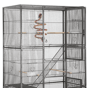 Renwick 69 H Extra Large Bird Cage with Detachable Stand, Matt Black
