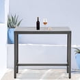 thumbnail image 5 of Outdoor Patio Counter Height Bar Table, 47" Rectangle for Patio, Garden, Yard, Balcony, Poolside (Grey, 47"L), 5 of 7