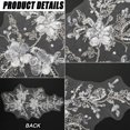 thumbnail image 2 of Flower Gauze Embroidery Sequin Lace Applique Pearl Beaded Trim Patches Cloth White Sew on Floral Fabric Collar Patch for Wedding Gown Dress Bridal Clothing DIY Crafts, 2 of 7