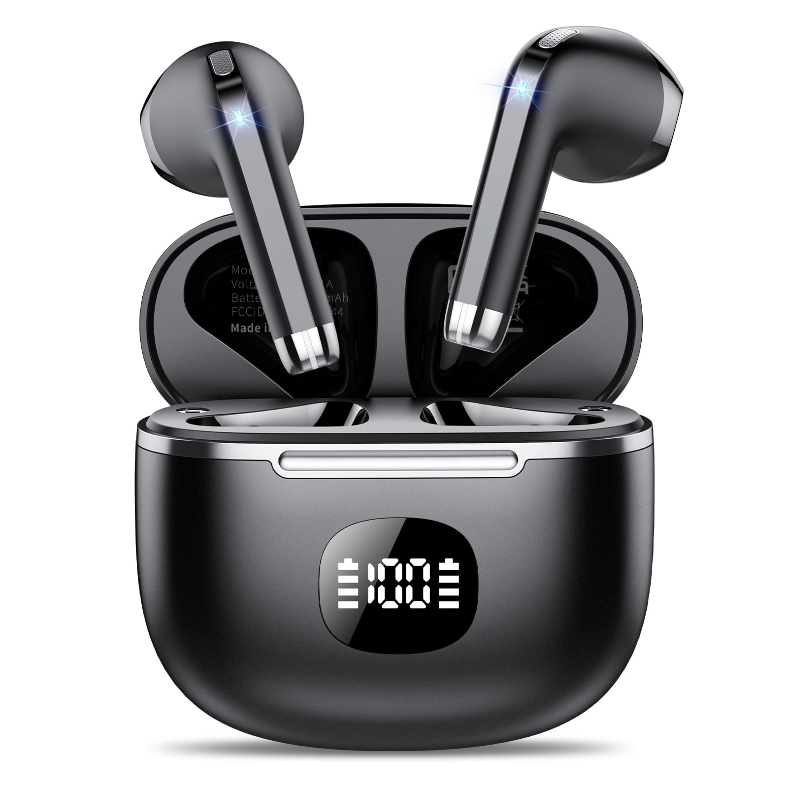 CASCHO Wireless Earbuds with Noise Cancellation, Black photo 1