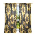 thumbnail image 6 of Yayeee Window Curtains Set of 2 for Living Room Light Filtering 63"x42", Black Sunflower Pattern, 6 of 7