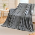 thumbnail image 2 of Fleece Throw Blanket for Couch, Cozy Soft Blankets for Women, Imitation Fleece Blanket Double Layer Thickened Solid Color Face Blanket Office Nap Blanket, 2 of 6