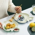 thumbnail image 5 of FeiFu Compartment Serving Set,Dishware with Dipping Bowls for Dumplings, Sushi, Tapas Parties, Plastic Serving Platter Set Dumpling Plate with Dipping Saucer Beige, 5 of 5