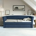 thumbnail image 4 of Boyd Sleep New Hampton Upholstered Linen with Trundle Daybed, Twin, Blue, 4 of 7