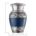 thumbnail image 4 of Reminded Small Cremation Urns for Human Ashes, Mini Keepsake Set of 6 Blue and Silver with Velvet Case, 4 of 7