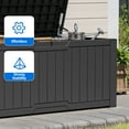 thumbnail image 5 of Dextrus 120 Gallon Outdoor Resin Deck Box,Waterproof&Lockable Storage Box for Garden Patio,Dark Gray, 5 of 9
