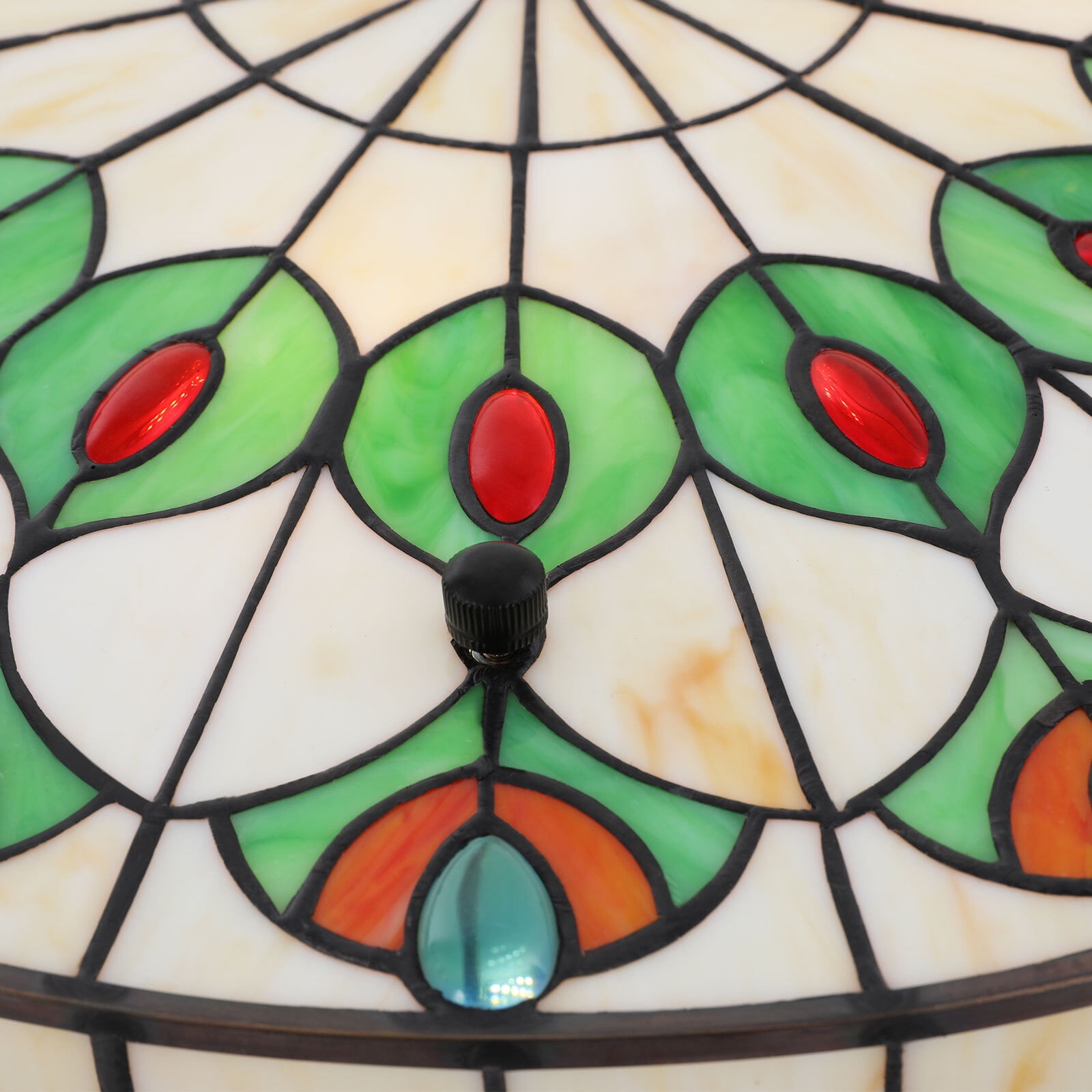 110V Flush Mount Ceiling Light, Stained Glass Ceiling Lamp Illumination Area of Up to 215.28ft² 19.68*8.5in for Aisles, Dining Rooms, Kitchens, Living Rooms