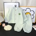 thumbnail image 1 of Conjunto de ropa de dormir de algodón de nube para niños, ropa de hogar con estampado de dibujos animados para niños y niñas, traje de dos piezas, cárdigan para primavera, otoño y verano, 1 of 5
