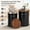 Black, variant on Farmhouse Accent Side Table with Rustic Storage Ottoman and Round Wood Lid, Galvanized Metal End Table, Coffee or Cocktail Table, Nesting Set of Two