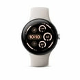 thumbnail image 2 of Google Pixel Watch 3 (45mm) - Android Smartwatch with Heart Rate Tracking, Advanced Running from Fitbit, Fitness Insights, 24-Hour Battery - Polished Silver Aluminum Case - Porcelain Band - Wi-Fi, 2 of 7