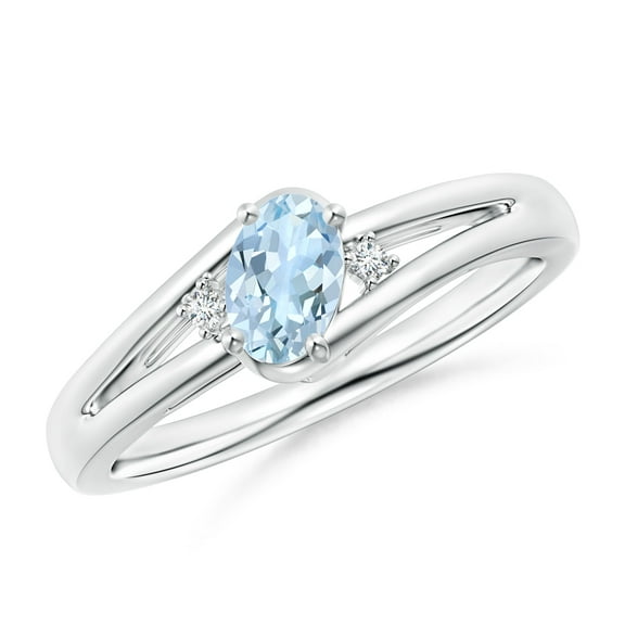 925 Sterling Silver 0.60 Ctw Oval Aquamarine Gemstone Women Love Wedding Ring Gift For Her