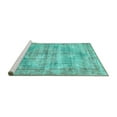 thumbnail image 2 of Ahgly Company Machine Washable Indoor Square Persian Turquoise Blue Traditional Area Rugs, 7' Square, 2 of 4