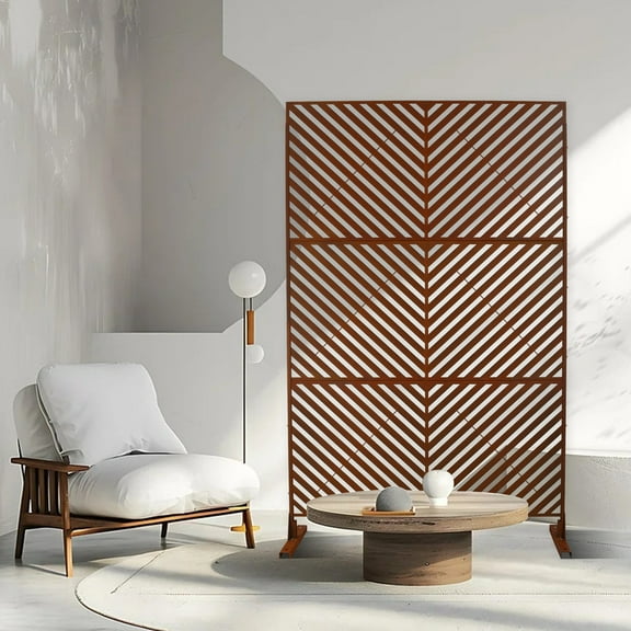 Outdoor & Indoor Privacy Screen Metal Privacy Screen 76" H×48" W, Freestanding Decorative Privacy Screen for Deck Balcony Patio, Privacy Fence Panels for Outside Lawn Garden