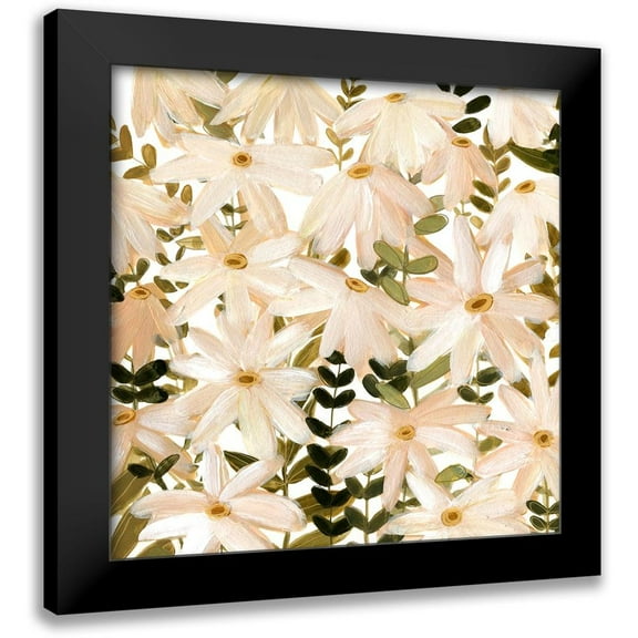 Scarvey, Emma 12x12 Black Modern Framed Museum Art Print Titled - Daisy Field II
