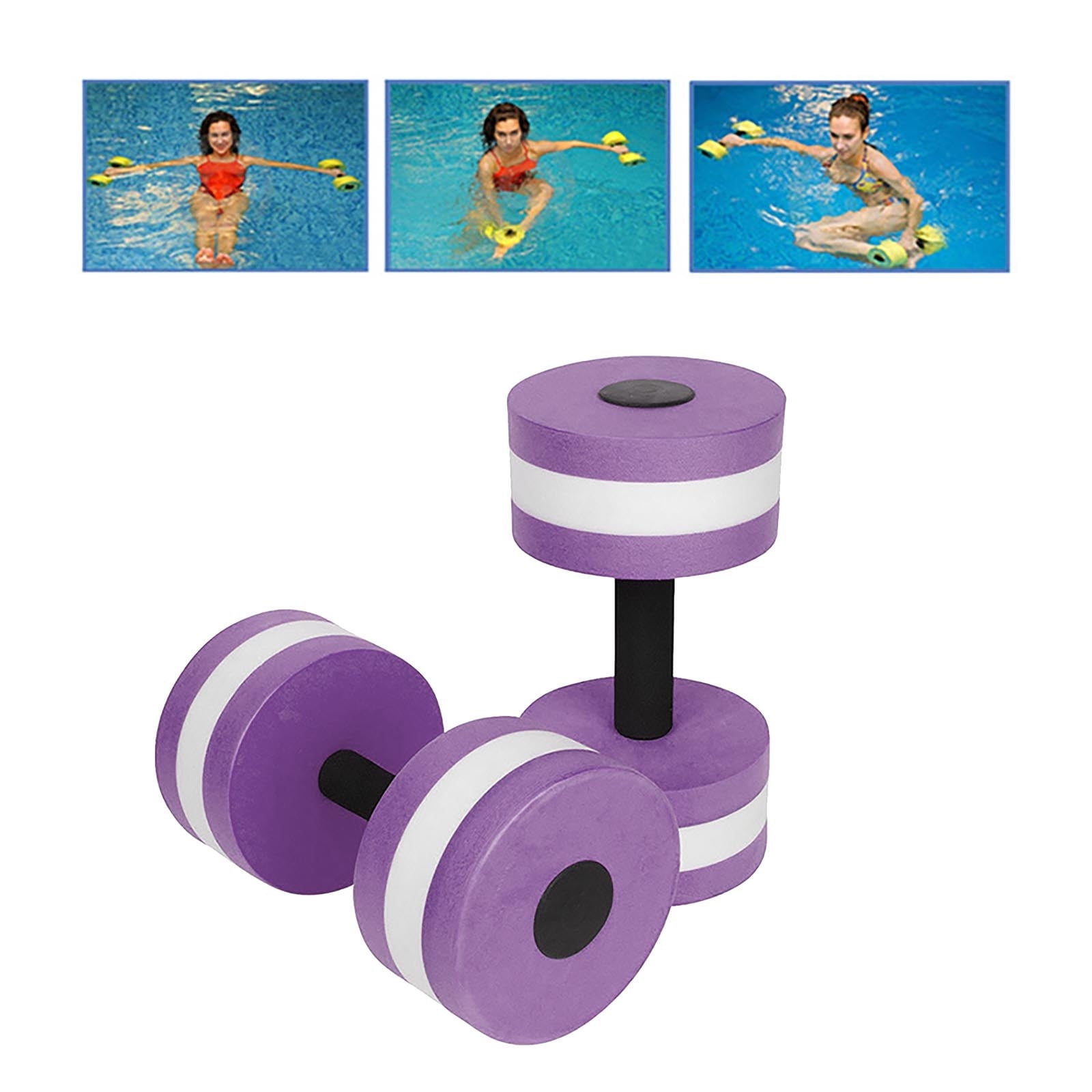 Uhuya Sports Aquatic Exercise Dumbbells Aqua Fitness Barbells Exercise Hand Bars EVA Foam Dumbbell Set Swim Belt Soft Padded Water Aerobics Aqua Therapy Pool Fitness Water Exercise Purple Walmart