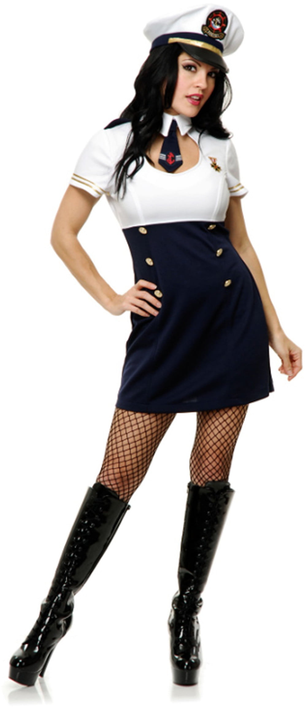 Adults Womens High Seas Captain Hottie Sailor Costume - Walmart.com ...