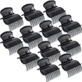 thumbnail image 1 of Clips De Rodillo Caliente Para Rizador De Pelo, Repuesto De Pinzas Para Mujeres Y Niñas, Peinado De Sección De Cabello (12 Piezas Negras), 1 of 1