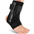 thumbnail image 2 of 1 Piece Ankle Brace Support Adjustable Bandage Sports Foot Anklet Wrap Elastic Splint for Guard Sprains Injury Protector Unisex (Black Left Foot,XL), 2 of 7