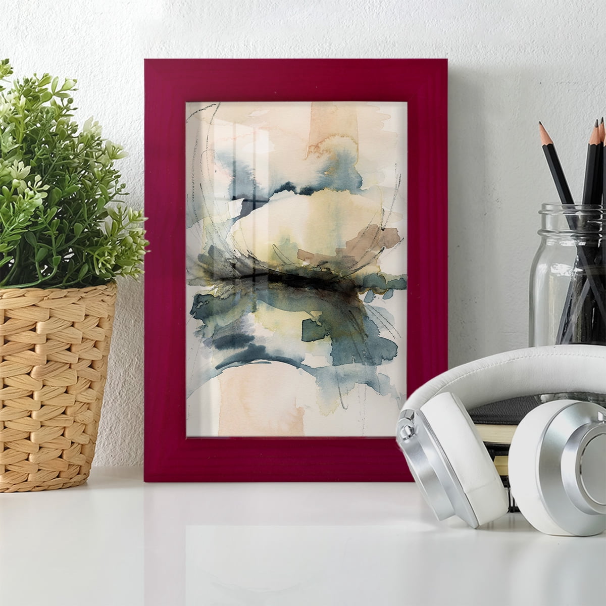 Winter Shoal II - Framed Print w/glass - Cherry Red