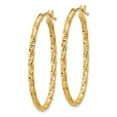 thumbnail image 2 of 14k Yellow Gold 2mm Oval Hoop Earrings, 2 of 7