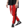 thumbnail image 2 of Ma Croix Mens Jogger Track Pants with Zipper Pockets Two Tone Stripe Casual Stretch Skinny Fit, 2 of 7