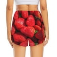 thumbnail image 3 of Picia Strawberry Red Pattern Women's 2 in 1 Athletic Running Shorts High Waisted Workout Casual Gym Sweat Shorts with Comfy Liner Zipper Pockets-Medium, 3 of 9