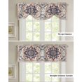 thumbnail image 4 of Tie Up Valance Curtain for Kitchen,Mid Century Bohemia Retro Flower Rod Pocket Short Curtains Adjustable Tie-Up Shade Valances,Terracotta Aesthetic Window Treatment for Bathroom Living Room Bedroom, 4 of 8