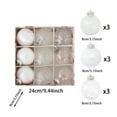 thumbnail image 3 of SLYNSHome 9Pcs Clear Christmas Ball Ornaments Holiday Decorations,Glitter Christmas Tree Balls Shatterproof Baubles Pendant for Wedding Party Supplies - White, 3 of 7