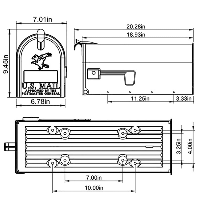 Gibraltar Mailboxes ST1000AM Mailbox Gibraltar es Grayson Classic Galvanized Steel Post Mount Gray Powder Coated